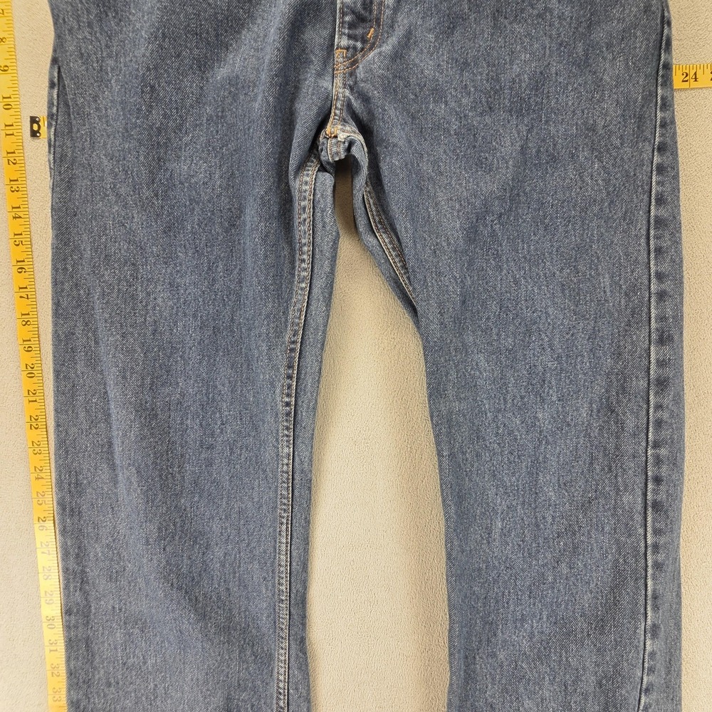 Levis 505 Jeans Mens Blue Medium Wash Regular Straight Denim Zip Fly Fits 36x30 - Picture 12 of 16